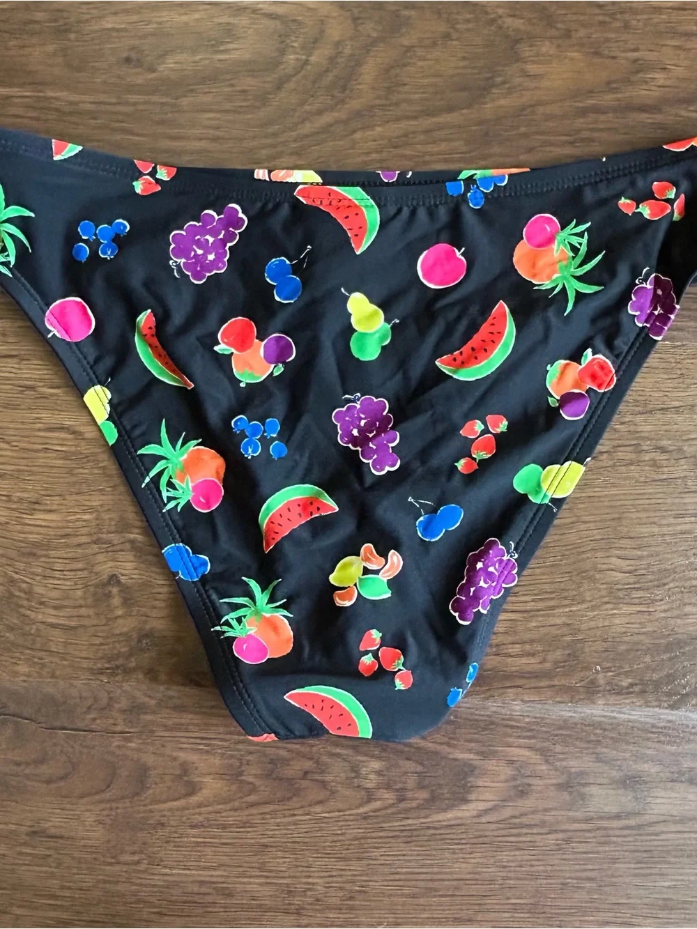Kate Spade Fruits Bandeau Bikini Top & High Cut Bottom Swimsuit Set S